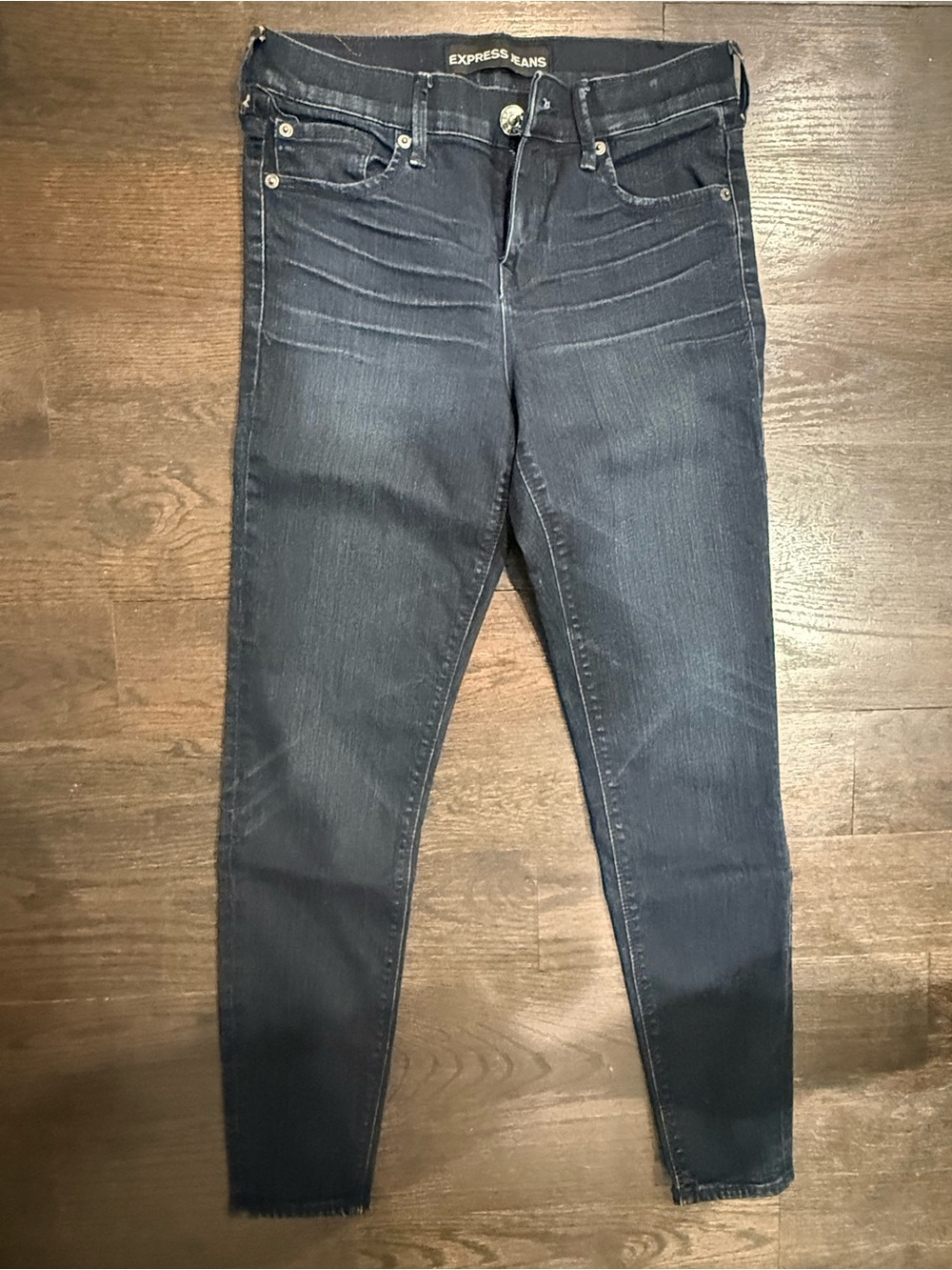 Express Mia mid rise Dark Indigo ankle Skinny Jeans